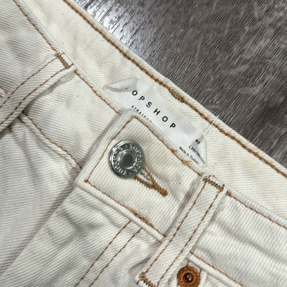 TOPSHOP Ecru Straight Jeans 28 - Picture 5 of 7